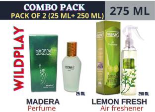 Wildplay MADERA 25 ML PERFUME & LEMON FRESH 250 ML ROOM FRESHENER COMBO PACK Perfume  -  275 ml
