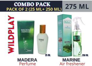 Wildplay MADERA 25 ML PERFUME & MARINE 250 ML ROOM FRESHENER COMBO PACK Perfume  -  275 ml