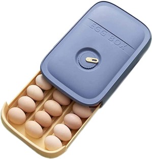 InMalla Refrigerator Egg Rack Storage Container 32 Compartments Drawer Large Capacity Egg Holder Boxes 