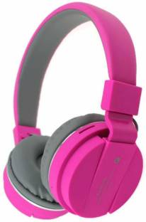 SYN SONS Foldable Wireless Stereo|FM|SD Card Slot|Pink| Bluetooth Headset