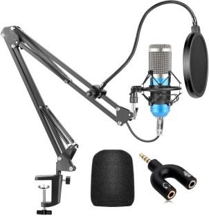 Studio Recording Microphone  Condenser Microphone Professional PC Live Streaming Cardioid Microphone Kit with Shock Mount Recording Pop Filter Plug and Play PC Microphone for Broadcasting YouTube 