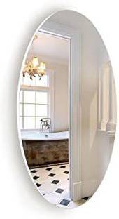 Rworld No Drill Screw Easy Stick Long Oval Bathroom Mirror Reviews ...