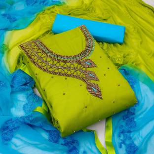 shankhpushpi Cotton Embroidered Kurta & Churidar Material