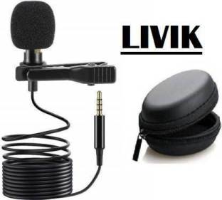 LIVIK NEW Clip Microphone For Youtube | Collar Mike for Voice Recording | Lapel Mic Mobile, PC, Laptop, Android Smartphones, DSLR Camera Shailputri Microphone Microphone (Black),With Hard Carrying Case(CM21,Black)#Quality Assurance Microphone CABLE