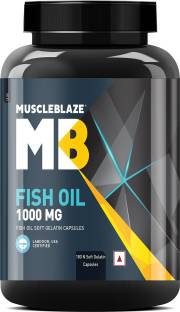 MUSCLEBLAZE Omega 3 Fish Oil 1000 mg (180mg EPA and 120mg DHA)