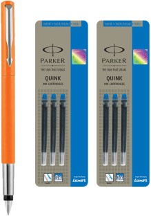 3 Ink Cartridges Blue Orange Parker Vector Standard Fountain Pen CT Fine Nib 