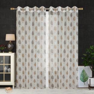 Homefab India 213.5 cm (7 ft) Polyester Transparent Door Curtain (Pack Of 2)