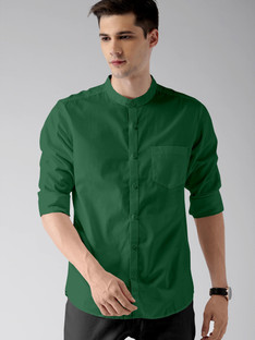 Paul Jordan Men Solid Casual Dark Green 