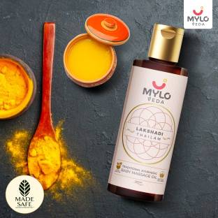 MYLO Lakshadi Thailam - Ayurvedic Baby Massage Oil with Cow Ghee for immunity and a healthy complexion