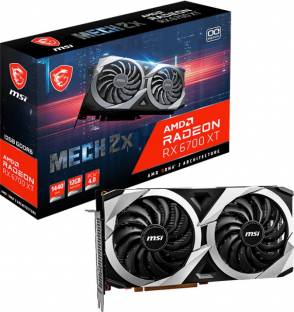 Add to Compare MSI AMD Radeon Radeon RX 6700 XT MECH 2X 12G OC 12 GB GDDR6 Graphics Card 2620 MHzClock Speed Chipset: AMD Radeon BUS Standard: PCI Express Gen 4 Graphics Engine: Radeon RX 6700 XT Memory Interface 192 bit 3 year manufacturer warranty ₹74,236 ₹1,47,000 49% off Free delivery No Cost EMI from ₹8,249/month