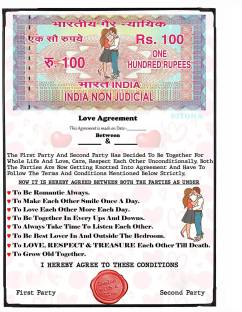 Dhinchak Love Contract Agreement Card with permanent marker Pen (2 items) Greeting Card