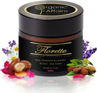 Organic Affaire Florette (Night Cream), 30gm (1.05oz) | Rose, Chamomile & Lavender | Certified Organic Ingredients| No Paraben, Mineral Oil, Alcohol or Sulfates | Moisturizes Deeply & Defies Ageing