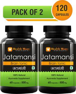 Health Mart Jatamansi capsules for brain tonic & stress relief natural ayurvedic | 500 mg