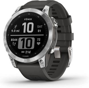 Add to Compare GARMIN Fenix 7 Multisport GPS Watch, Upto 18 Days Battery, Climbpro, Stamina, HRV Smartwatch It's your body. Know it better with wrist-based heart rate and Pulse Ox. Run and ride - it's what you do. Tracking all your stats - it's what we do. The world is yours to explore. Navigation sensors help you find your way back. Keep great tunes coming with music on your wrist - and no phone to weigh you down. Stretch battery life to the limit. Go up to 18 days between charges in smartwatch mode. Touchscreen Fitness & Outdoor 1 Years Warranty ₹67,490 ₹67,990 Free delivery Bank Offer