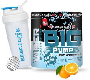 MUSCLE ELITE FITNESS Big Pump Pre Workout Supplement Energy & Performance Increased Endurance Orange Energy Drink