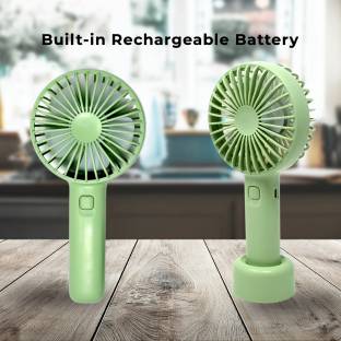 cinefx Powerful 4 Inch Rechargeable Mini Fan with 2000 mAh Battery, 3 Speed mode 40 mm Ultra High Spee...