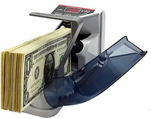 IXAER Mini Handy Bill Cash Banknote Counter Portable Bill Cash Money Counter Cash Currency Counting Machine AC or Battery Powered Excluded 4AA Battery Mini Currency Counter 