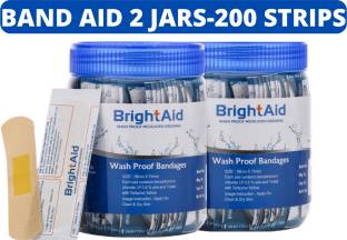 BRIGHT AID Waterproof Bandaid (Pack of 2 Jar) Adhesive Band Aid
