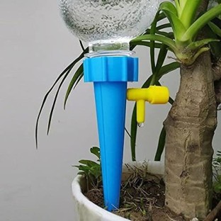 12 PCS TTSAM Plant Self Watering Spike Adjustable Automatic Drip Irrigation System Vacation Plant Waterer Self Drip Irrigation with Slow Release 