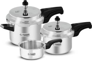 Flipkart SmartBuy Alpha 2 L, 3 L, 5 L Induction Bottom Pressure Cooker 4499 Ratings & 58 Reviews Made of: Aluminium Pack of: 3 With Induction Bottom Capacity: 2 L, 3 L, 5 L Lid Type: Outer Lid 5 Year Warranty from the Date of Purchase ₹1,891 ₹4,220 55% off Free delivery by Today