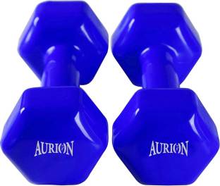 Aurion Vinyl 4 Kg (2 kg x 2) Dumbbells for Strength Training for Men and Women Fixed Weight Dumbbell