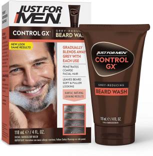 JUST FOR MEN Control Gx Grey Reducing Beard Shampoo, Mustache & Beard, 4 Ounce
