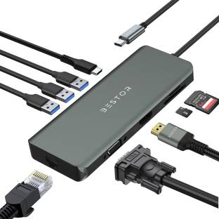Bestor USB-C Dongle 9 in 1 Dock Mac Accessories for MacBook Pro/Air/M1, Dell, ASUS, HP with 4K HDMI, 3... 58 Ratings & 5 Reviews Material: ALUMINUM Pack of: 1 Color: Grey ₹3,255 ₹6,999 53% off Free delivery
