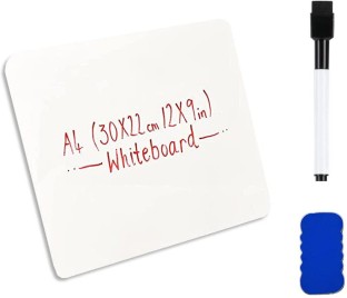 Portable Whiteboard with Single Side 1 Pack Durable Classroom Reusable Kids Drawing 9 X 12 Inches Small White Board for Students Dry Eraser Learning Board Wipe Off Lapboards 
