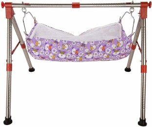 A to Z Hub Baby Cradle N Swing Ghodiyu with Indian Style Hammock Having Mosquito Net for New Born Infants,Swing + 1 Hammock 1 Vacuum Free Blue 