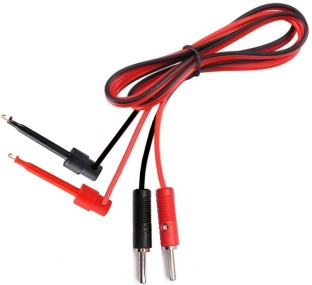 1 Pair Red & Black Small Test Hook Clip to Banana Plug For Multimeter Lead Cable 