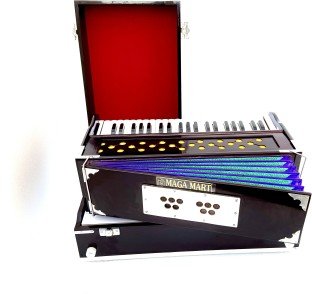 AMRIT FOLDING WITH Stopper RED EBONY colour .A-440 Tuned .With Soft case STEEL GOLD FITTING .9 STOPPER.3.5 Octave.Reed-Bass & Male 