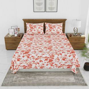 DE CAMA 300 TC Cotton Queen Floral Flat Bedsheet Flat (L x W): 274 cm x 228 cm Material: Cotton Includes: Number of Bedsheets: 1 Thread Count: 300 Color: Orange, White ₹1,040 ₹1,760 40% off