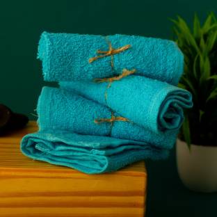 Rolimoli Cotton Hand Face Hanky Face Towel Handkerchiefs Extra Absorbent (4 Pieces) ["sky blue"] Handkerchief