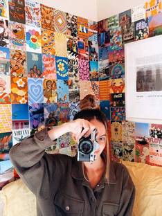 90 s aesthetic wall collage kit set of 60 retro indie aesthetic posters self adhesive size 4 6 inches glossy finish aesthetic room decor for bedroom photo collage kit photographic paper decorative posters in india