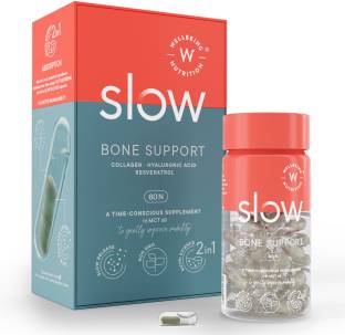 Wellbeing Nutrition Slow Bone&Joint Support,Type II Collagen,Hyaluronic Acid,Resveratrol in MCT Oil