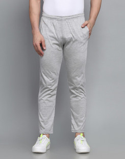 Solid Men Grey Track Pants 