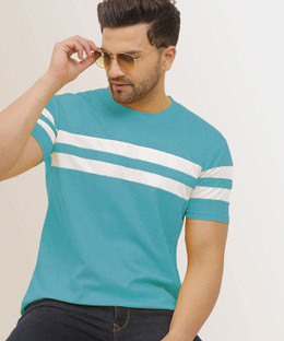 MooNVellY Striped Men Round Neck Light 