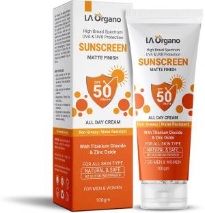 LA Organo Sunscreen Matte Finish All Day Cream, UVA/UVB Protection - SPF 50 PA+++