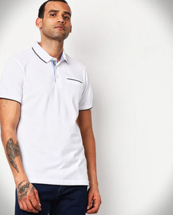 Netplay Solid Men Polo Neck White T 