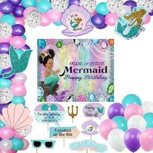 Theme My Party Mermaid Theme Party Decorations Banner Balloons Under The Sea Decor 10 Price In India Buy Theme My Party Mermaid Theme Party Decorations Banner Balloons Under The Sea Decor