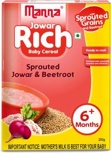 Manna Baby Cereal 200g Baby Food 6 Months Sprouted Jowar With Beetroot Powder 100 Natural Health Mix Infant Food Cereal Price In India Buy Manna Baby Cereal 200g