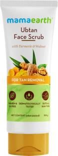 MamaEarth Ubtan Scrub For Face with Turmeric & Walnut for Tan Removal - 100g Scrub
