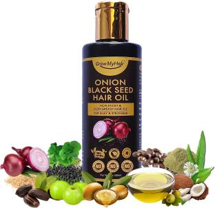 GrowMyHair Onion Black Seed Hair Oil to help Hair Growth and Control of Hair  Fall - 200 ml Hair Oil - Price in India, Buy GrowMyHair Onion Black Seed  Hair Oil to