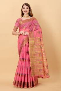 YAGNAM FAB Self Design Banarasi Cotton Silk Saree