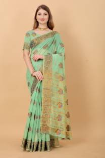 YAGNAM FAB Self Design Banarasi Cotton Silk Saree