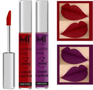 MI FASHION Matte Liquid Lipsticks Waterproof Long Lasting Pigmented Lip Gloss Set of 2 Code-249