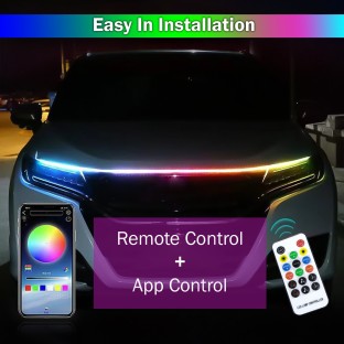 4PCS APP Control Car Flexible 180 LED Strip Decorative Atmosphere Light Neon Car Underglow Kit Underbody Lights 