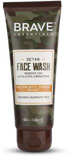 Brave Essentials De-Tan  | Removes Tan, Exfoliates & Brightens Skin |100 ml Face Wash