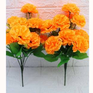 TFH Artificial Carnation Flower Bunch For Decoration Pack of-2 (12 Head  Each Bunch) Orange Carnations Artificial Flower Price in India - Buy TFH  Artificial Carnation Flower Bunch For Decoration Pack of-2 (12