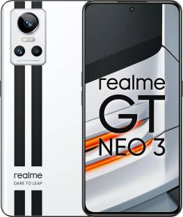 Add to Compare realme GT Neo 3 (Sprint White, 256 GB) 4.1838 Ratings & 136 Reviews 8 GB RAM | 256 GB ROM 17.02 cm (6.7 inch) Full HD+ Display 50MP + 8MP + 2MP | 16MP Front Camera 5000 mAh Lithium Ion Battery Mediatek Dimensity 8100 Processor 1 Year Manufacturer Warranty for Phone and 6 Months Warranty for In-Box Accessories ₹38,999 ₹41,999 7% off Free delivery Upto ₹27,000 Off on Exchange Bank Offer